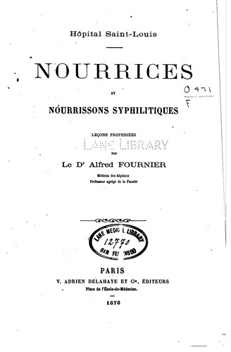 Nourrices et nourrissons syphilitiques