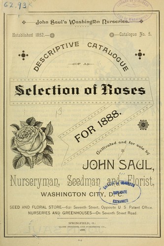Descriptive catalogue of a selection of roses for 1888