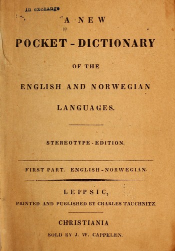 A new pocket-dictionary of the English and Norwegian languages
