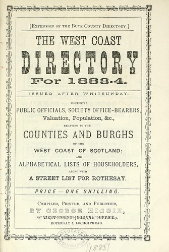 The West Coast directory for 1883-84[-1886-87.]