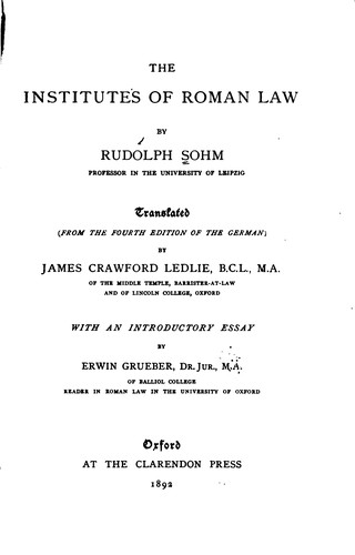 The Institutes of Roman law