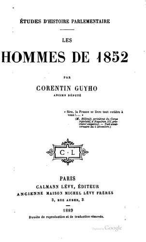 Études d'histoire parlementaire.