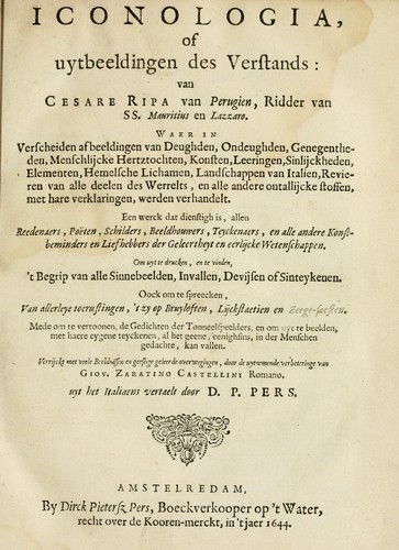 Iconologia, of, Uytbeeldingen des verstands