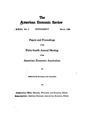 Papers and Proceedings of the Annual Meeting