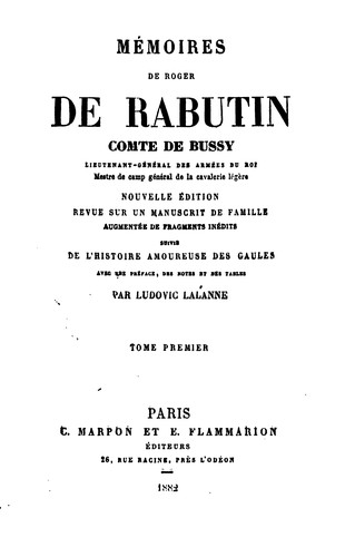 Mémoires de Roger de Rabutin, comte de Bussy