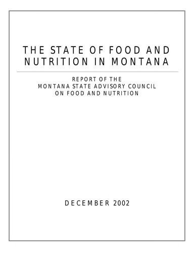 The state of food and nutrition in Montana