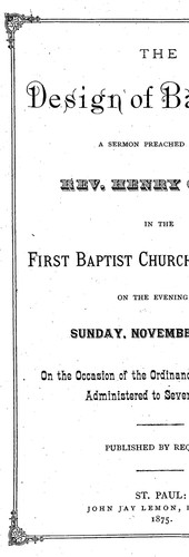 The design of baptism