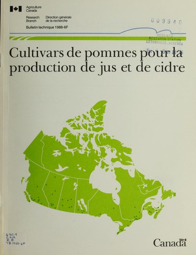 Cultivars de pommes pour la production de jus et de cidre