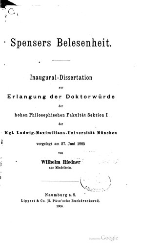 Spensers Belesenheit