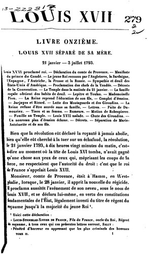 Louis XVII, sa vie, son agonie, sa mort: captivité de la famille royale au Temple