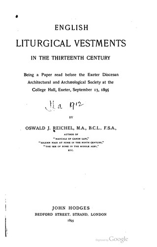 English liturgical vestments in the thirteenth century