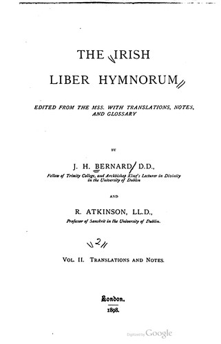 The Irish "Liber hymnorum"
