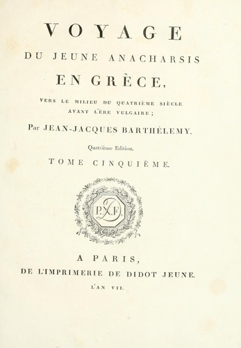 Voyage du jeune Anacharsis en Grèce