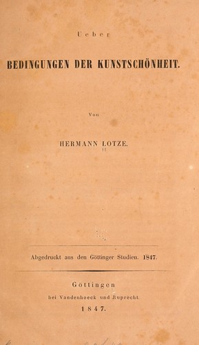 Ueber bedingungen der kunstschönheit.