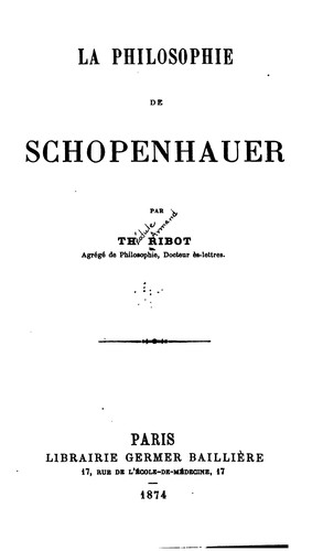 La philosophie de Schopenhauer