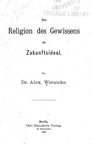 Die Religion des Gewissens als Zukunftsideal