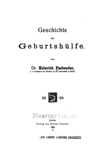Geschichte der Geburtshülfe