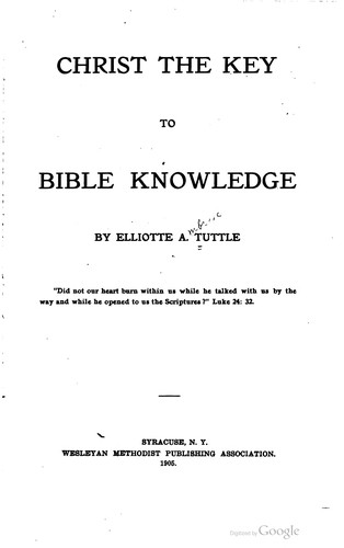 Christ the key to Bible knowledge