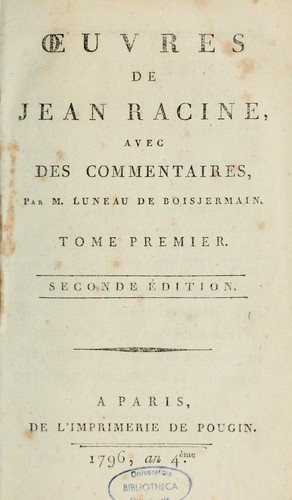 Œuvres de Jean Racine