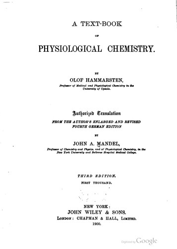 A text-book of physiological chemistry.
