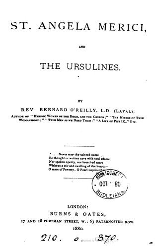 St. Angela Merici, and the Ursulines