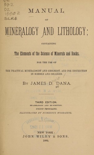 Manual of mineralogy and lithology