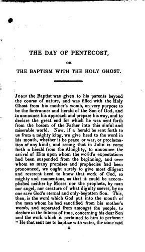 The Day of Pentecost, Or, The Baptism with the Holy Ghost: A Treatise in Three Parts: I. - The ...