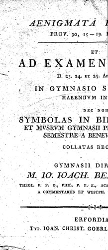 Aenigmata Hebraica Prov. 30, explicat