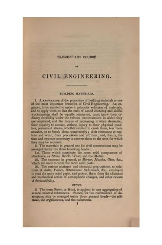 An Elementary Course of Civil Engineering