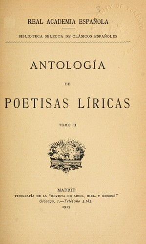 Antología de poetisas líricas.