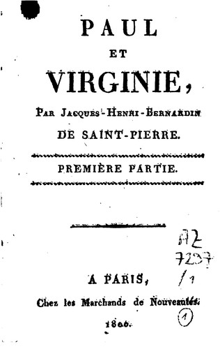 Paul et Virginie: Par Jacques-Bernardin-Henri de Saint-Pierre