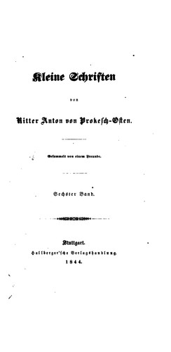 Kleine Schriften: Gesammelt von einem Freunde