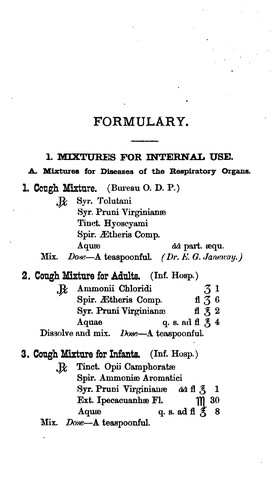 Hospital formulary of the Department of Public Charities and Correction of the City of New York