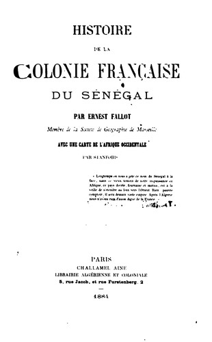 Histoire de la colonie française du Sénégal