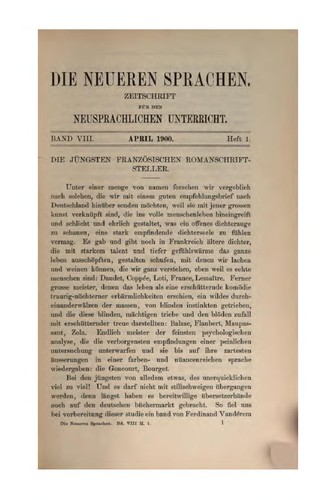 Die neueren Sprachen: Zeitschrift für Forschung, Unterricht und Kontadtstudium auf dem ...