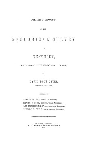 [First-] fourth report of the Geological survey in Kentucky made during the years 1854 to 1859