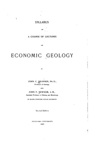 Syllabus of a course of lectures on economic geology