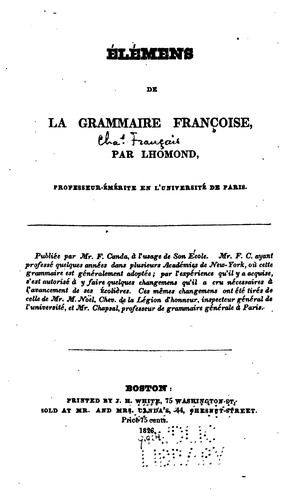 Élémens de la grammaire Françoise