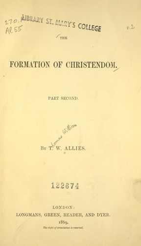 The formation of Christendom.