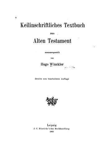 Keilinschriftliches Textbuch zum alten Testament