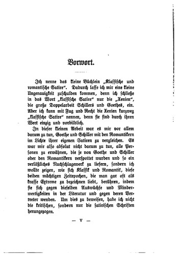 Klassische und romantische Satire: eine vergleichende Studie