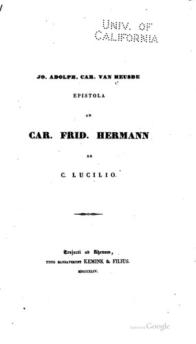 Epistola ad Car. Frid. Hermann de C. Lucillio