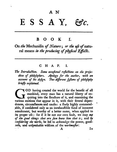 An essay on the first principles of natural philosophy