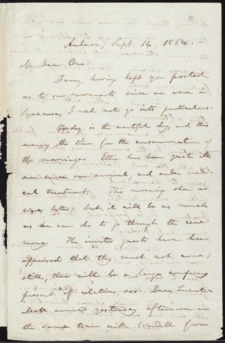 [Letter to] My Dear One