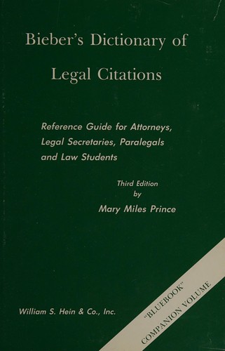 Bieber's dictionary of legal citations