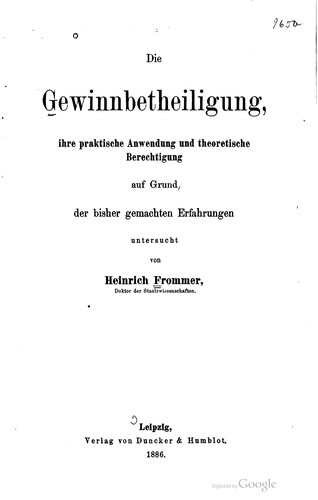 Die Gewinnbetheiligung