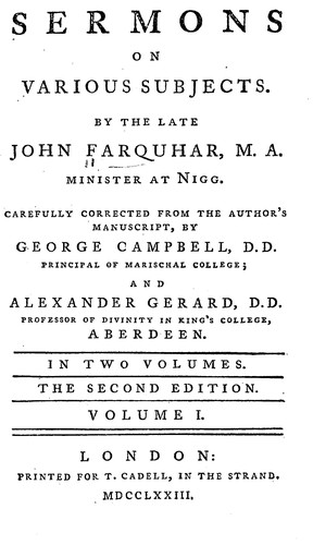 Sermons on various subjects