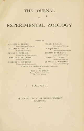 The Journal of experimental zoology