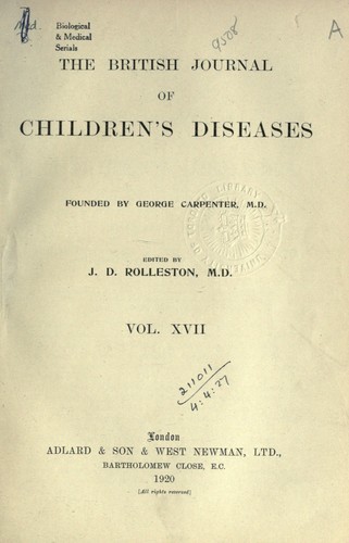 The British journal of children's diseases