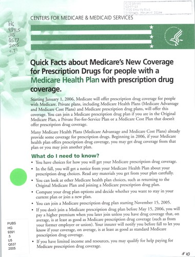 Quick facts about Medicare's new coverage for prescription drugs for people with a Medicare health plan with prescription drug coverage